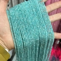 Faceted Amazonite natural stone beads in light blue-green color for DIY jewelry - Grade A Amazonite 3mm