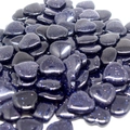 Close-up of sparkling blue sandstone heart-shaped stones with starry finish - Blue Sandstone
