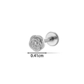 Silver G23 titanium labret stud with 0.41cm rose flower design and flat back post - Rose Shape (T2584-4#) / Silver