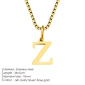 Minimalist golden stainless steel box chain necklace featuring a 10mm letter Z pendant - Letter Z / Gold