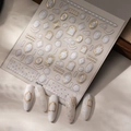 French style 3D embossed nail art stickers with ivory rose and gold frame patterns - French Vintage Gold Rose Frame Line (CO-318 Gold Stamping)
