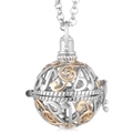 Collier avec pendentif note de musique argent et or, détails plume et pompon ajouré - Argent Or Balle Note (27)