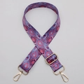 Adjustable bohemian style wide replacement bag strap with purple geometric teardrop pattern - No. 652 Purple Geometric Gold Hook