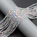 Perline di vetro sfaccettate da 4mm in colori sfumati macaron per creazione di gioielli - 4mm (Circa 100 Pezzi) / Colore Misto 3