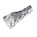 Elastic sport headband with grey tie-dye pattern for yoga and sweat absorption - Grey White Tie-Dye