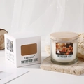 Minimalist tulip scented glass candle with a light wooden lid and white gift box set - Tulip