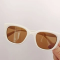 Lunettes de soleil enfant avec monture blanche et verres marron pour filles - Beige