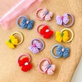 10-piece set of colorful elastic hair bands with mini bows for girls and babies - Bowknot Style (11#) / 10 Pieces Pack