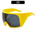Lunettes de cyclisme futuristes avec monture enveloppante jaune et verres gris - Monture Jaune Verres Gris