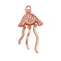 Pendentif méduse en or rose avec sertissage pavé et tentacules ondulées élégantes - K589324-Rose Gold Jellyfish