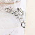 Detail of silver chain-style metal hair claw clip with modern elegant aesthetic - Chain Silver