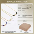 Detailed dimensions of 18K gold plated S925 silver crescent moon necklace with natural gems - Blue (Lapis Lazuli)