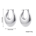 Silver U-shaped geometric earrings detail with 27mm height and 25mm width dimensions - Rounded U-shaped Style