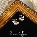 French vintage baroque freshwater pearl tassel clip-on earrings in golden finish - 3# Freshwater Pearl (Silver Needle)