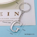 Polished silver metal letter G keychain pendant with durable chain and split ring - Letter-G