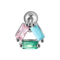 Surgical steel helix stud with colorful marquise-cut pink, blue, and green crystals - #1 (Pink Blue Green Marquise)