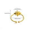Bague ouverte en acier inoxydable doré avec motif d'étoile de 12mm pour femmes chic - Style Étoile Polaire (JZ7027)