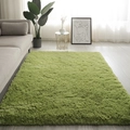 Tappeto rettangolare in peluche verde erba per arredamento soggiorno o camera nordica - Verde Erba (peluche Lungo) / Dimensioni Personalizzate (Contattare il Servizio)