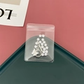 Transparenter PVC-Schmuckbeutel mit weißem Perlenarmband, Schmetterling und T-Verschluss - 6*8cm (10 Stück)