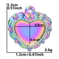 Colgante de corazón en acero inoxidable arcoíris con medidas de peso y dimensiones - Arcoíris