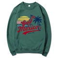 Dark green Gulf of Mexico vintage sweatshirt in a casual long-sleeved crewneck style - Dark Green