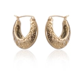Golden liquid lava style hoop earrings featuring hollow star patterns on a white background - Gold XLEH025 (Star Hoop)