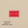 Miniature red felt Welcome mat for Christmas dollhouse decor, 5.8x3.7cm size - No.111 - Red WELCOME Felt Mat