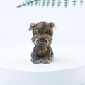 Miniature Schnauzer resin dog figurine in brown and black crystal gravel texture - 44 Tiger Eye