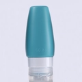 60ml teal silicone travel bottle for toiletries with white leak-proof flip cap - Bowling Pin Type 60ml / Light Blue