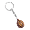 Mini portachiavi a forma di granata con trama occhio di tigre e anello in metallo - Occhio di tigre