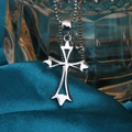 Pendentif croix creuse en argent sterling S925 avec chaîne à billes pour homme et femme - Style Étoile Creuse (6#)