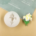 White silicone flower mold for iris petal textures with colored floral cake decorations - 3516 Iris / Clear