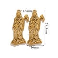 Detail view of golden grim reaper pendant with measurements 29.5mm height and 16mm width - Gold-29.5mm