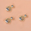 Golden bridal nail art charms with heart-shaped alloy frames and sparkling AB crystals - Gold Irregular Ring Rhinestone Pendant
