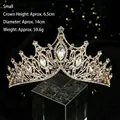 Luxury gold Baroque tiara for brides with sparkling teardrop crystals and vintage rhinestones - Kids Version V-shape Gold Crown