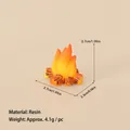Miniature resin campfire model for Christmas micro landscapes with detailed dimensions - No.16 - Resin Miniature Bonfire Model