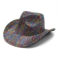 Cappello da cowboy colorato in tessuto metallico a tesa larga e trama lucida - M (56-58cm) / Oro Viola