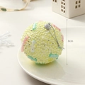 8cm yellow Christmas ball ornament with foam texture and colorful confetti details - 8cm / Macaron Pink Yellow Green