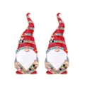 Christmas gnome earrings with red enamel hat and multicolored rhinestones on gold base - Colorful Diamond Santa Claus