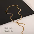 Verstelbare 60cm gouden slangenketting van roestvrij staal met handige schuifsluiting - 60CM / Goud