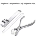 DIY jewelry tool set with bracelet pliers, metal bender, and large steel blank strip - Bracelet Pliers + Bender + Small Blank