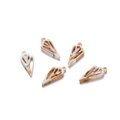 Detailed view of drop-shaped acrylic jewelry pendants with brown marble texture - Faceted Triangle Conch B62
