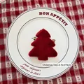 Dark red plush Christmas tree ornament measuring 9cm by 8cm for holiday decor - Dark Red Sequin Christmas Tree