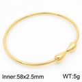 Gold plated stainless steel cuff bracelet featuring dual water drop shaped ornaments - Bangle / Gold Color Bracelet