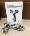 Detail shot of 3D facial roller packaging with RL-216 model and product dimensions - Massager 216 / Silver
