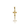 Minimalist 24k gold-plated stainless steel cross pendant with polished finish - DZ06 (Cross) / Gold