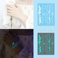 Luminous JSN-026 ocean wave and sea horse waterproof tattoo stickers for arms - JSN-026 (Luminous Ocean Elements)
