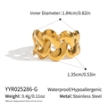 Anello a catena dorato minimalista in acciaio inossidabile con design impermeabile e anallergico - Stile Dorato (YYR025286-G)