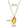 Collar de corazón de acero inoxidable chapado en oro 18k con cadena ajustable 38+7cm - Corazón Facetado Irregular