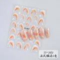 Detail of SD-2651 nail sticker with orange gradient French ruffle and white lace bow designs - Orange French Ruffle (SD-2651)